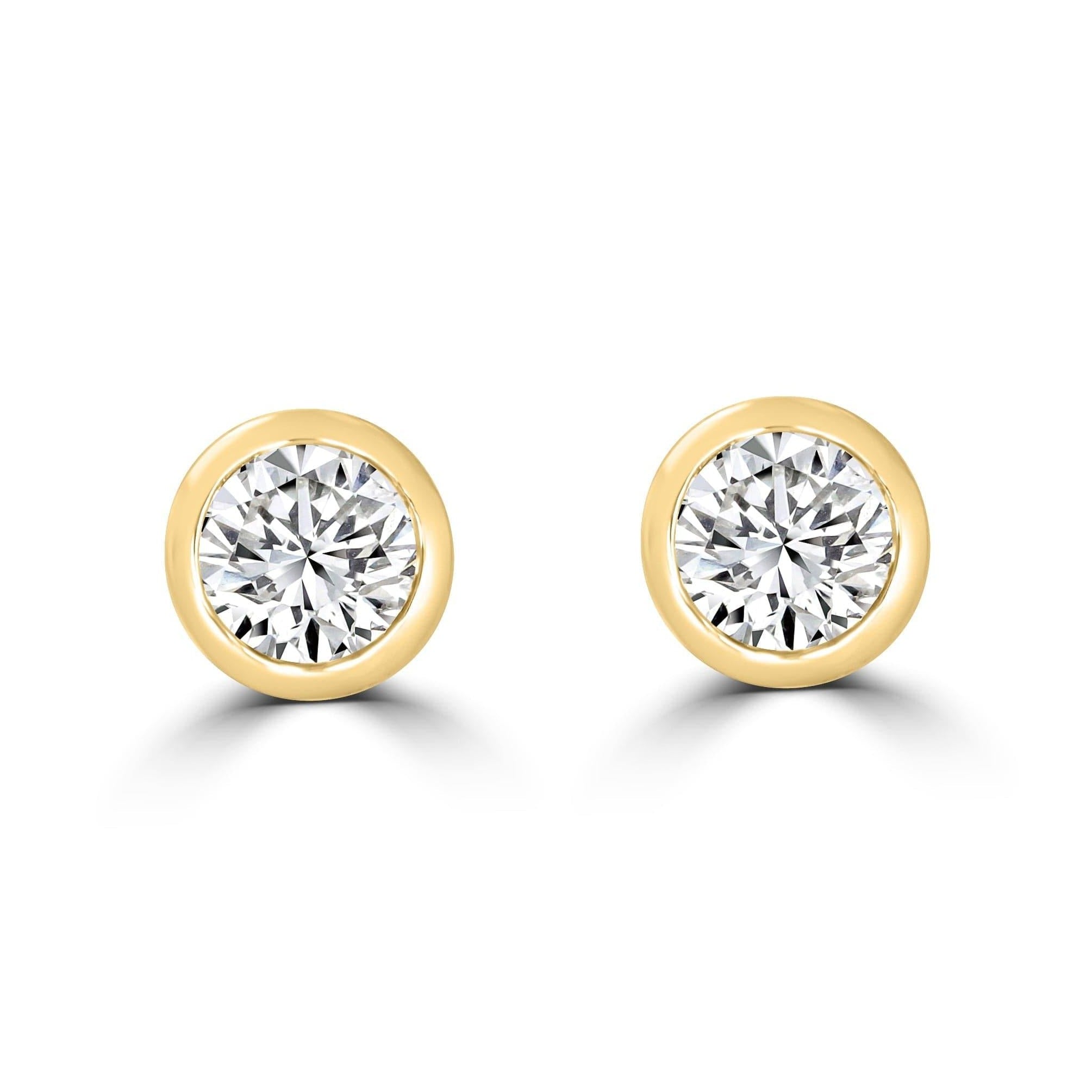 Bezel Diamond 0.60tcw Earrings